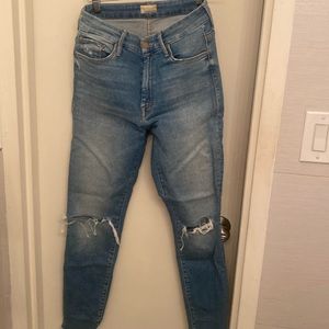 Mother High Waisted Ankle Fray Jeans (size 27)